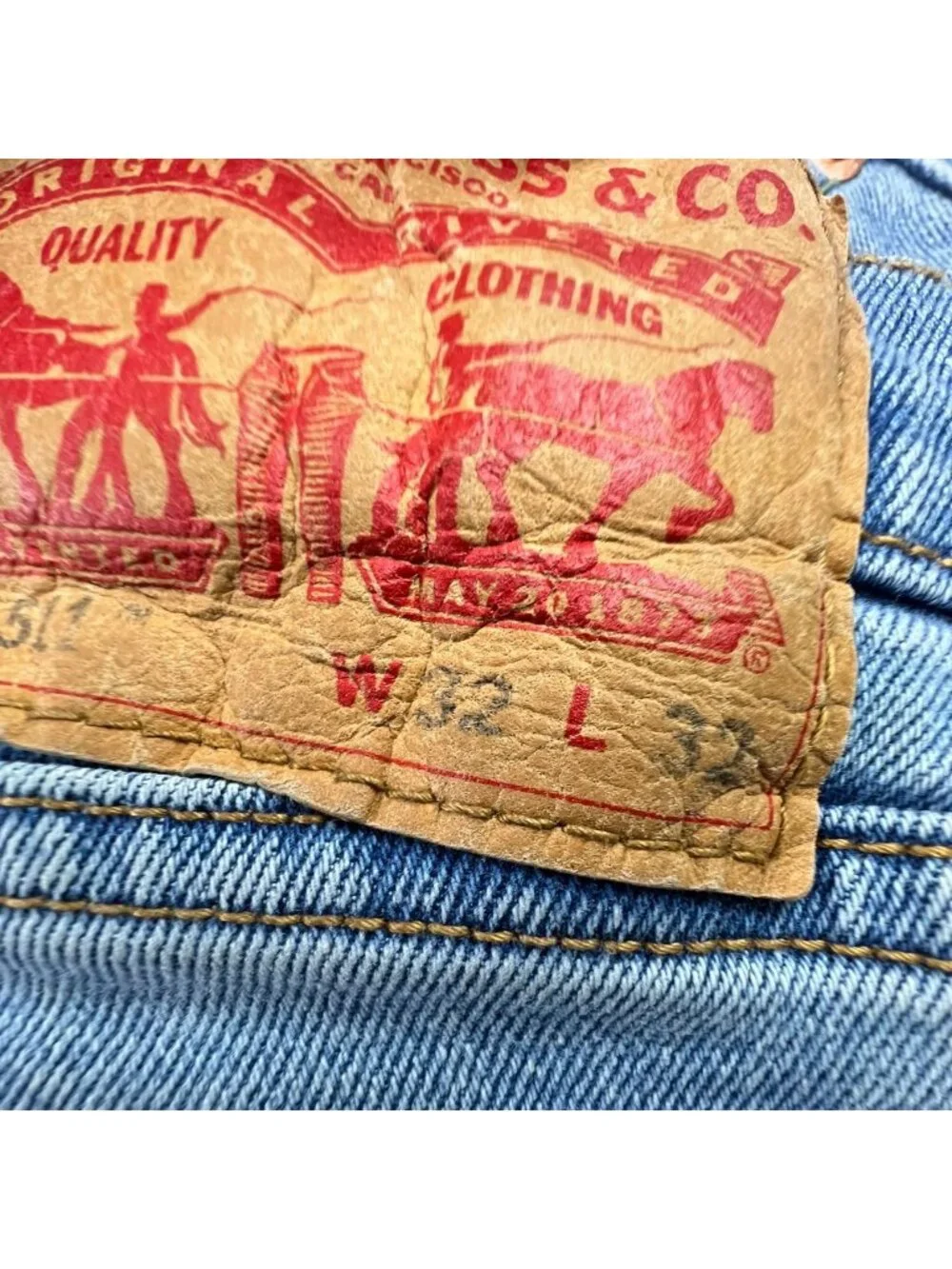 Levis Mens 511 Slim Straight Jeans Size 32x32 Blue Light Wash Denim Casual